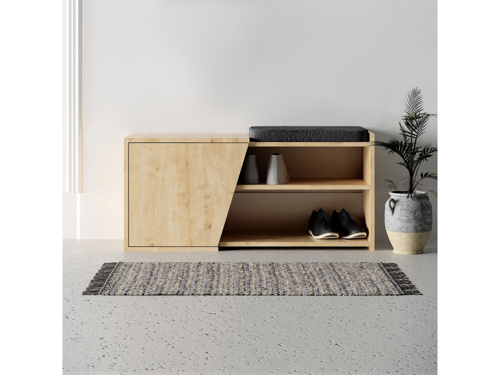 Meuble à chaussures en bois "Fiona" - 104 x 37 x 47 cm - Beige
