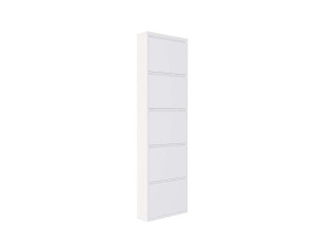Meuble à chaussures en métal "Ayse" - 50 x 15 x 169 cm - Blanc