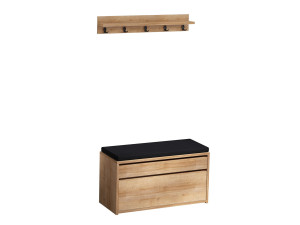 Meuble à chaussures avec banc en bois "Boby" - 80 x 35 x 42 cm - Beige