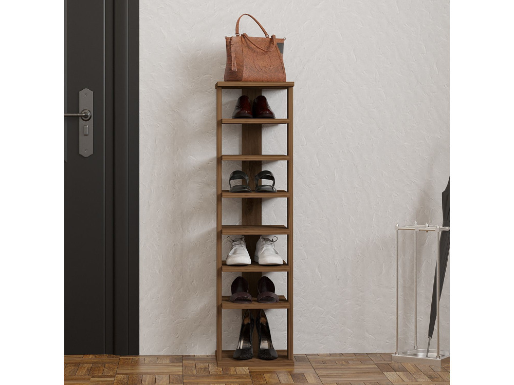Meuble à chaussures en bois "Ayka" - 30 x 30 x 110 cm - Marron