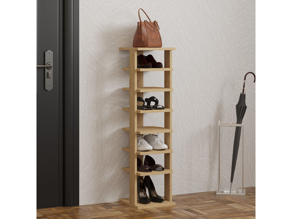 Meuble à chaussures en bois "Ayka" - 30 x 30 x 110 cm - Beige