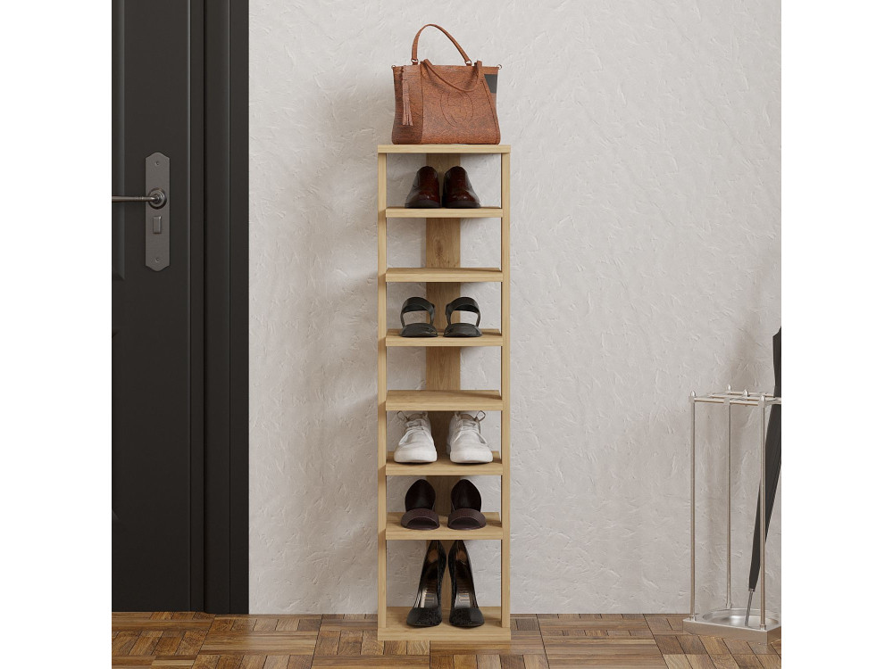 Meuble à chaussures en bois "Ayka" - 30 x 30 x 110 cm - Beige