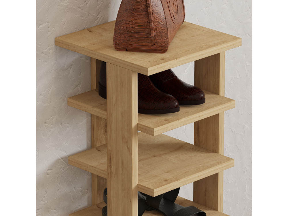 Meuble à chaussures en bois "Ayka" - 30 x 30 x 110 cm - Beige