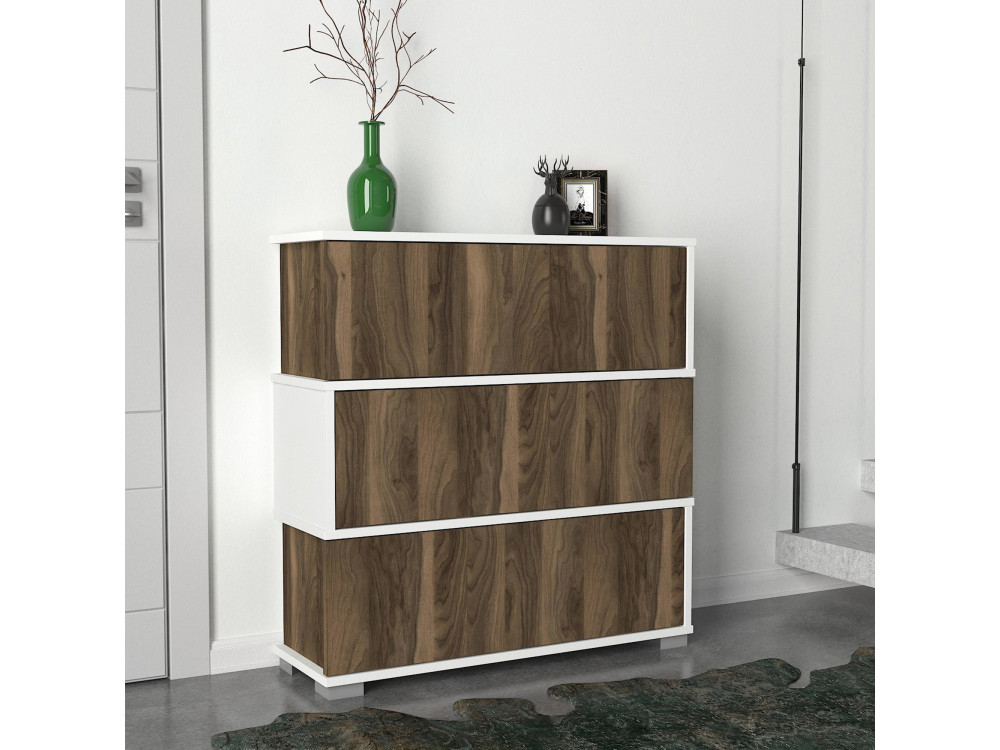 Meuble à chaussures en bois "Napolyon" - 90 x 30 x 93 cm - Marron