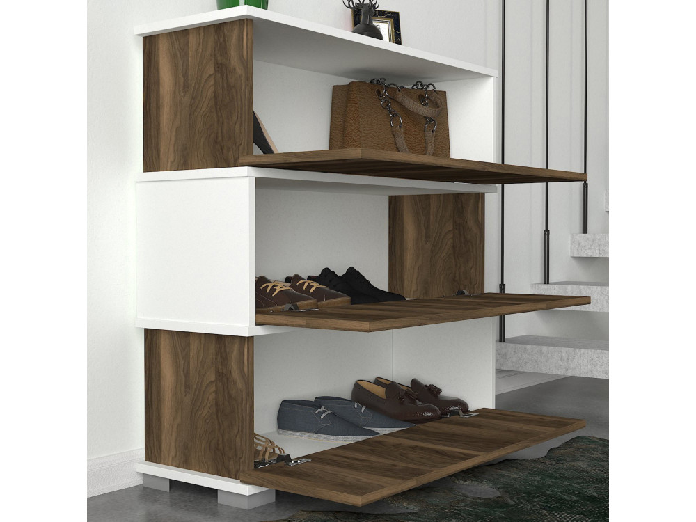 Meuble à chaussures en bois "Napolyon" - 90 x 30 x 93 cm - Marron