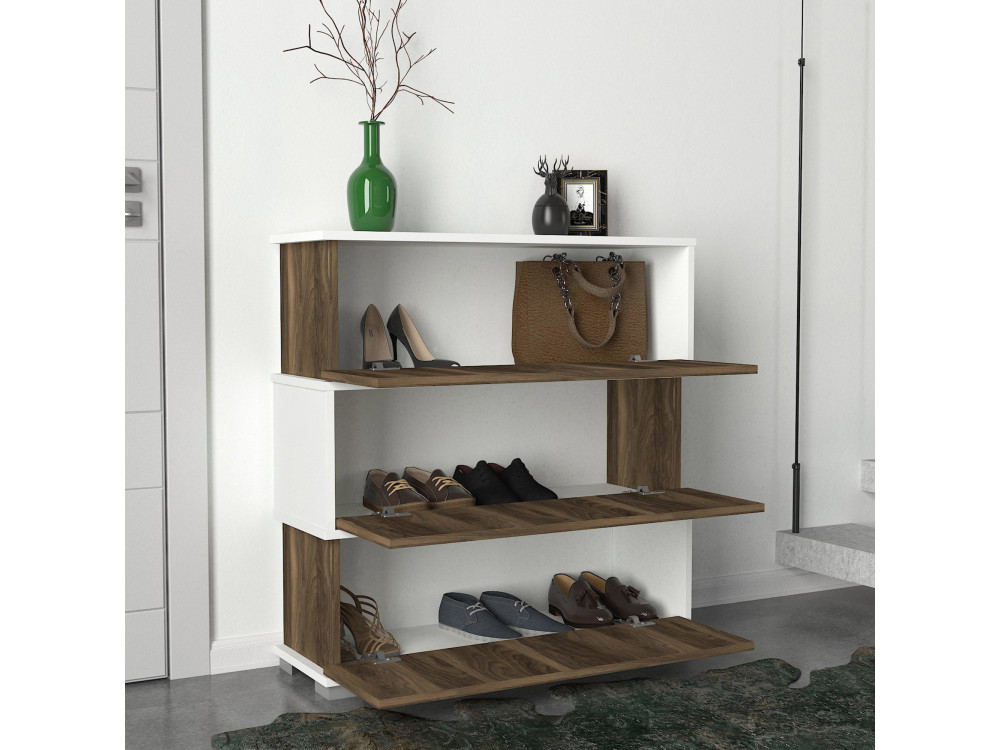 Meuble à chaussures en bois "Napolyon" - 90 x 30 x 93 cm - Marron