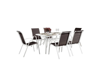 Table et chaises de jardin en textilène "Cordoba" - Phoenix -  6 places - Taupe