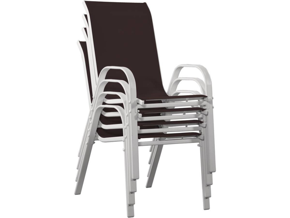 Table et chaises de jardin en textilène "Cordoba" - Phoenix -  6 places - Taupe