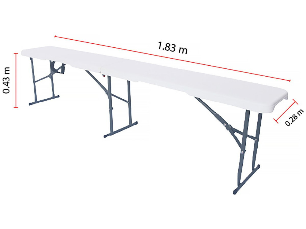 Ensemble Table de jardin pliante + 2 Bancs pliants " Foldy" - Blanc