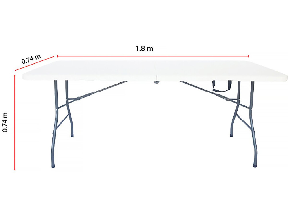 Ensemble Table de jardin pliante + 2 Bancs pliants " Foldy" - Blanc