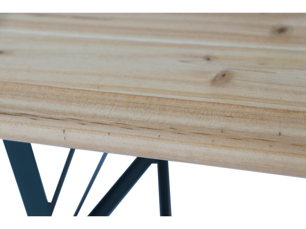 Table de jardin brasserie pliante avec 2 bancs " Lisbonne " - 218 x 59,5 x 75 cm -  Marron