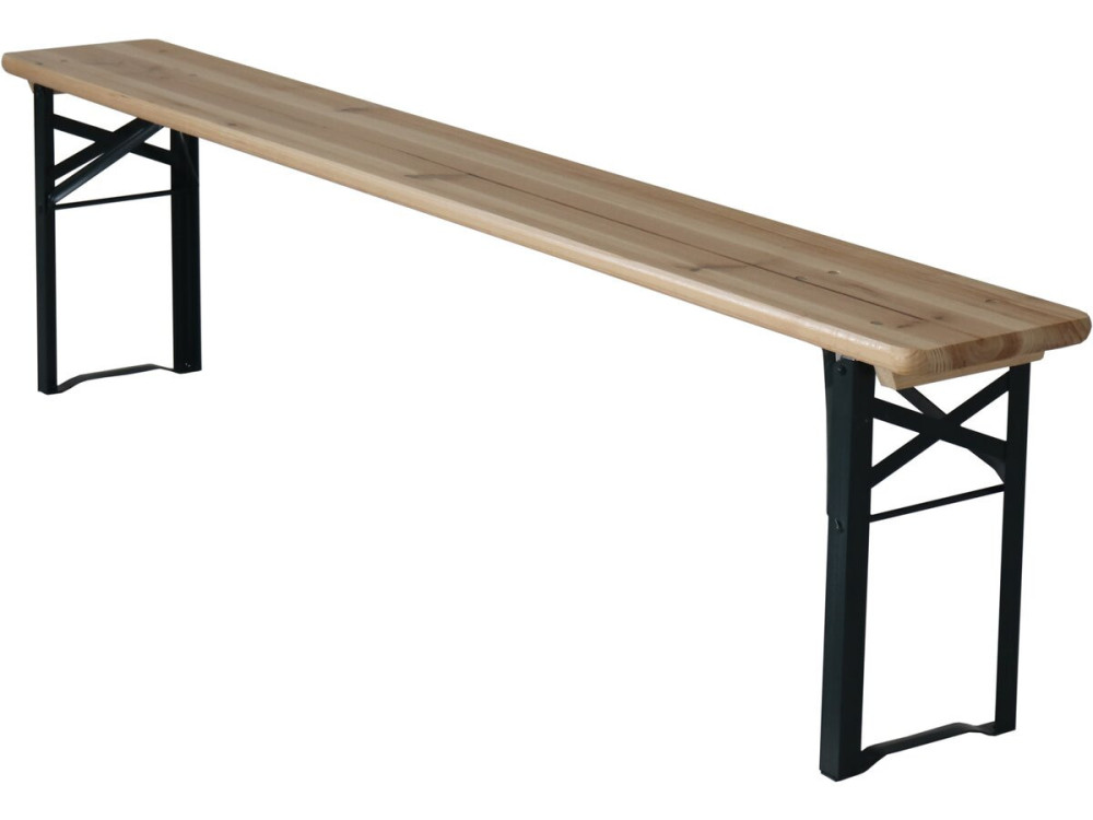 Table de jardin brasserie pliante avec 2 bancs " Lisbonne " - 176 x 46 x 75 cm -  Marron