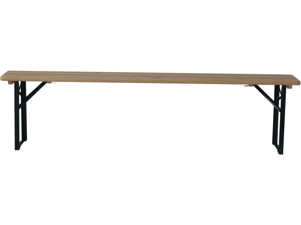 Table de jardin brasserie pliante avec 2 bancs " Lisbonne " - 176 x 46 x 75 cm -  Marron
