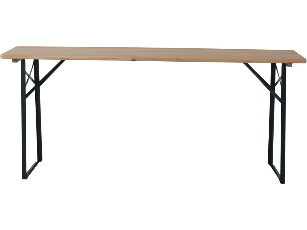 Table de jardin brasserie pliante avec 2 bancs " Lisbonne " - 176 x 46 x 75 cm -  Marron