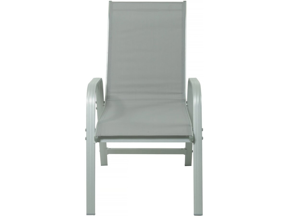 Table extensible et chaises de jardin en aluminium "Lagos" - 140/280 x 90 x 76 cm - 10 places - Gris clair