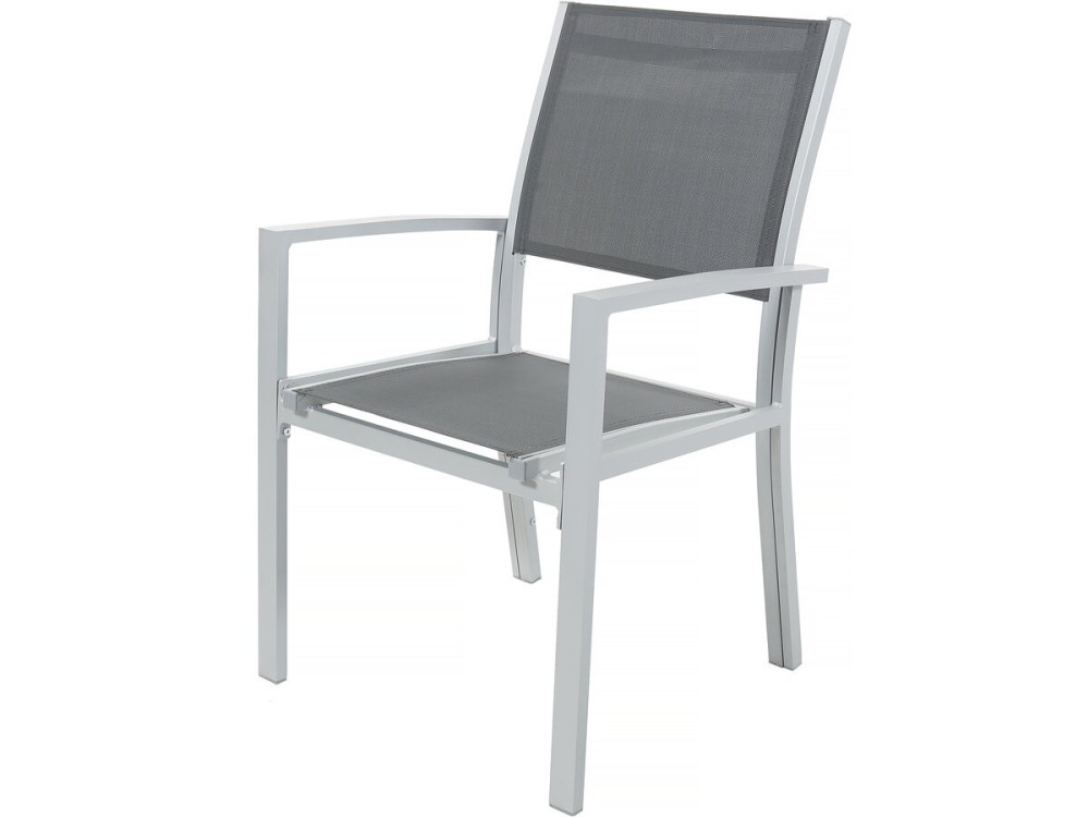 Table extensible et chaises de jardin en aluminium "Lagos" - 200/320 x 105 x 76 cm - 10 places - Gris foncé