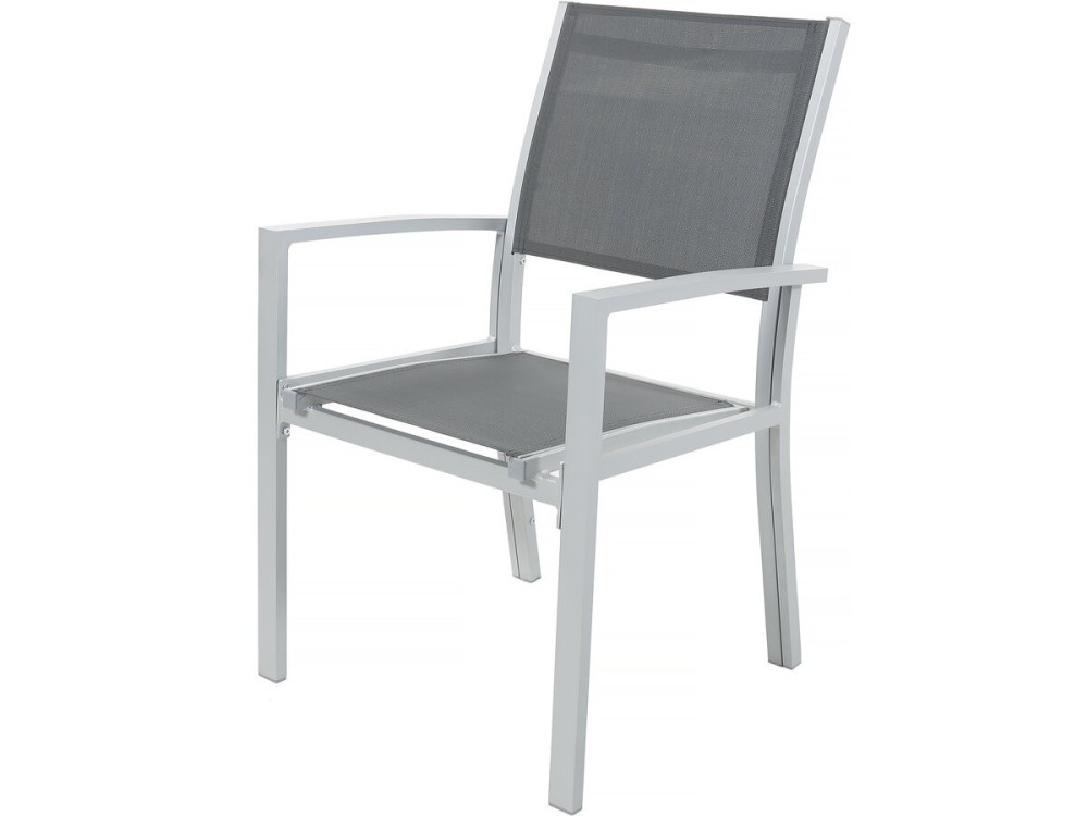 Table extensible et chaises de jardin en aluminium "Lagos" - 200/320 x 105 x 76 cm - 12 places - Gris foncé