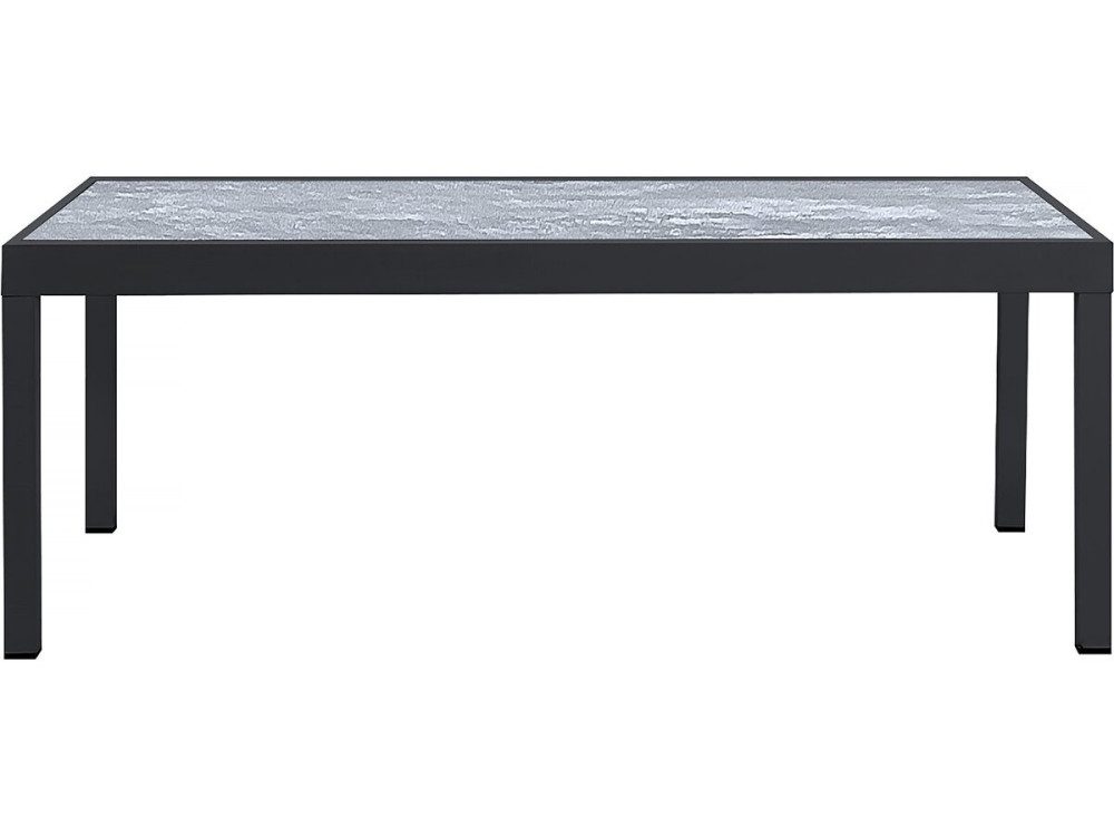 Table extensible et chaises de jardin en aluminium "Lagos" - 200/320 x 105 x 76 cm - 12 chaises - Noir