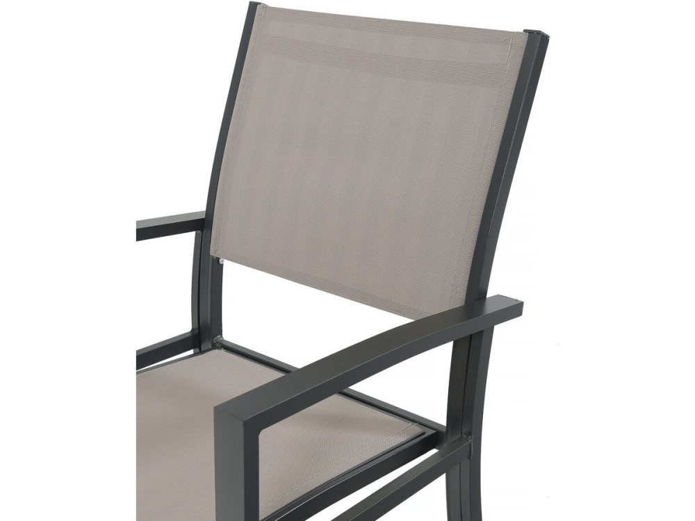 Salon de jardin repas extensible "Lagos" - 200/320 x 105 x 76 cm - 10 chaises - Taupe