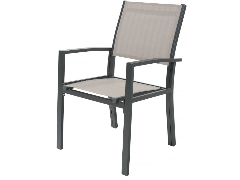Salon de jardin repas extensible "Lagos" - 200/320 x 105 x 76 cm - 12 chaises - Taupe