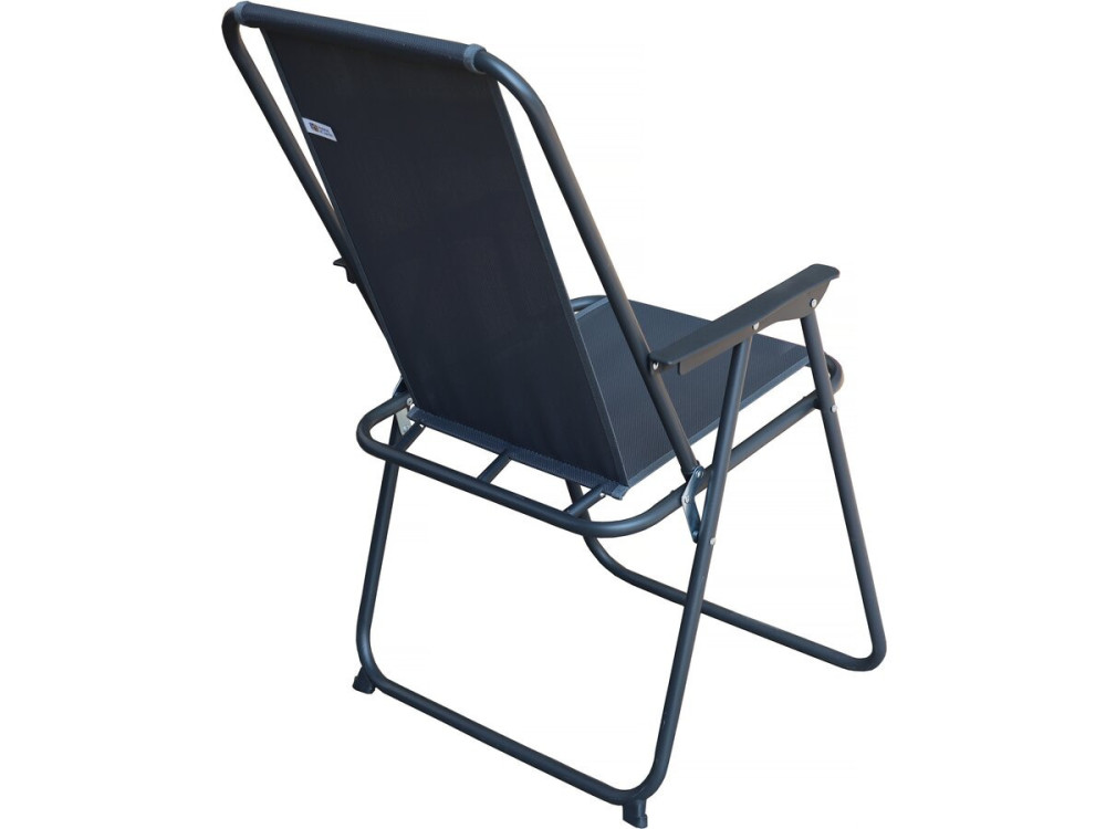 Table et chaises de jardin avec parasol en métal "Convivia" - 6 places - Gris anthracite