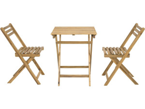 Ensemble table et chaises de jardin "Aldo" en bois - 2 places - Marron