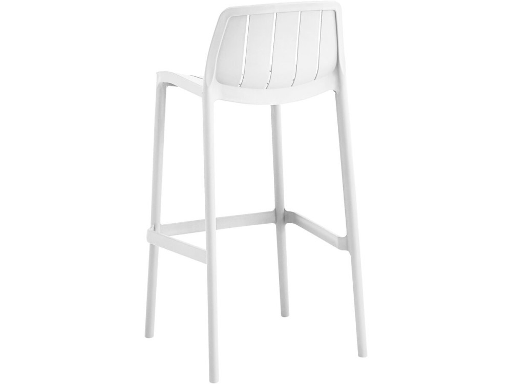 Table et chaises hautes de bistrot empilables "Vaena" - 2 places - Blanc