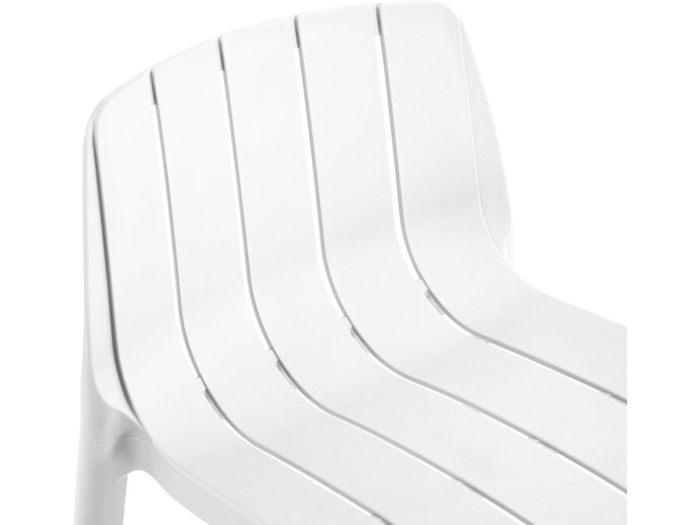 Table et chaises hautes de bistrot empilables "Vaena" - 2 places - Blanc