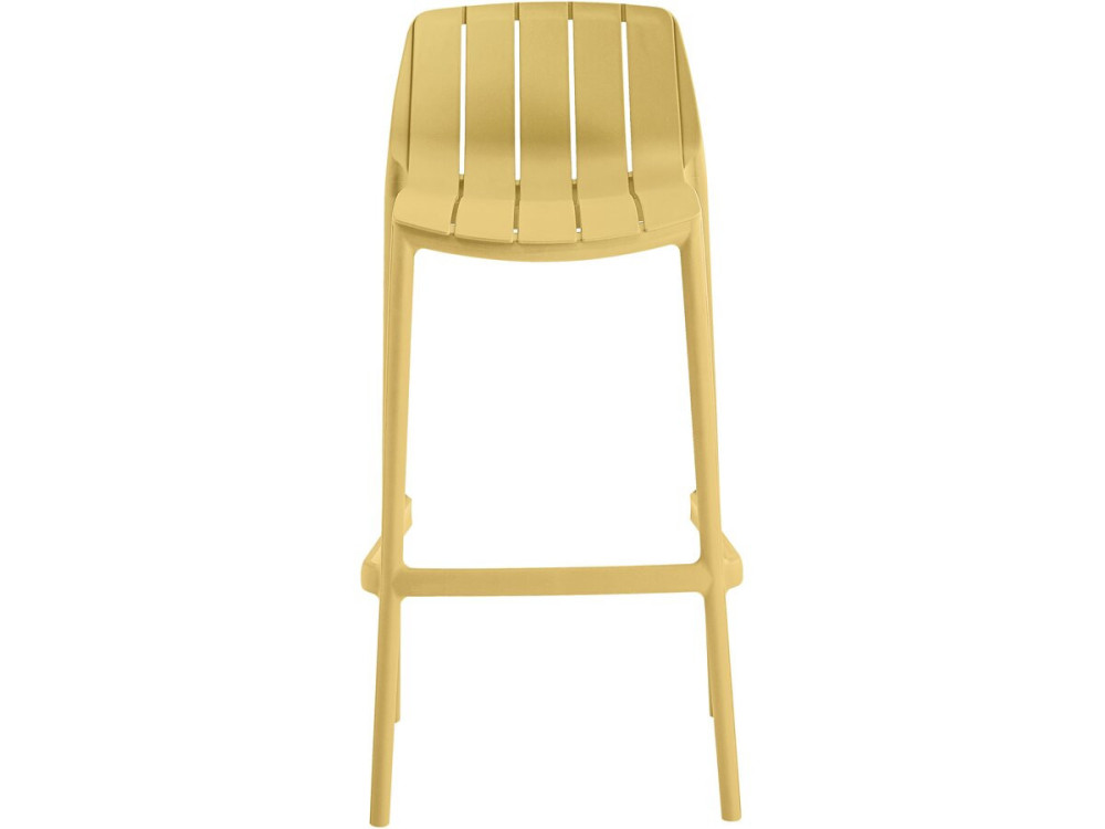 Table et chaises hautes de bistrot empilables "Vaena" - 2 places - Jaune