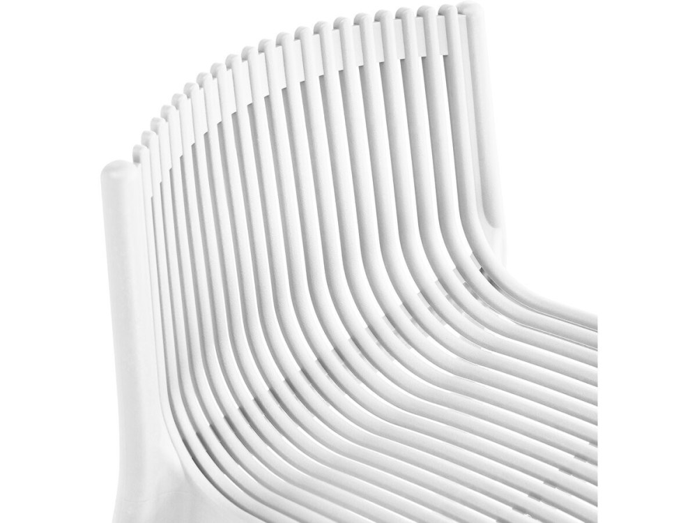 Table et chaises hautes de jardin bistrot empilables "Néora" - 2 places - Blanc