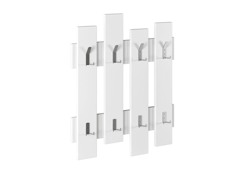 Porte manteau mural en bois "Wave" - 64 x 4 x 79 cm - Blanc