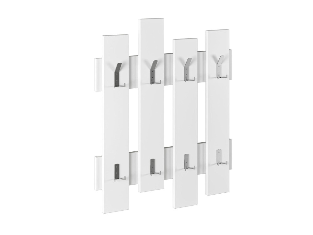 Porte manteau mural en bois "Wave" - 64 x 4 x 79 cm - Blanc