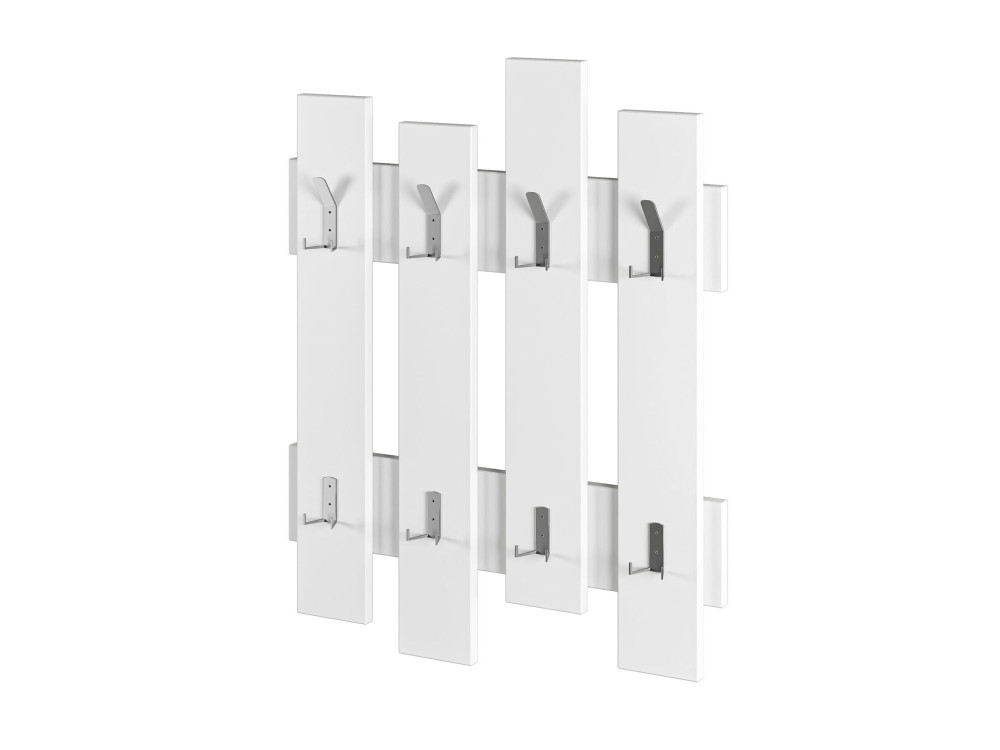 Porte manteau mural en bois "Wave" - 64 x 4 x 79 cm - Blanc