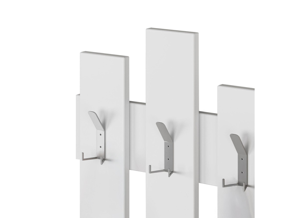 Porte manteau mural en bois "Wave" - 64 x 4 x 79 cm - Blanc
