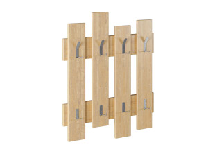 Porte manteau mural en bois "Wave" - 64 x 4 x 79 cm - Beige