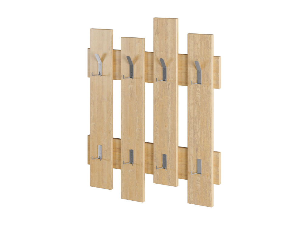 Porte manteau mural en bois "Wave" - 64 x 4 x 79 cm - Beige