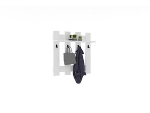 Porte-manteau mural en bois "Carina" - 70 x 14 x 70 cm - Blanc