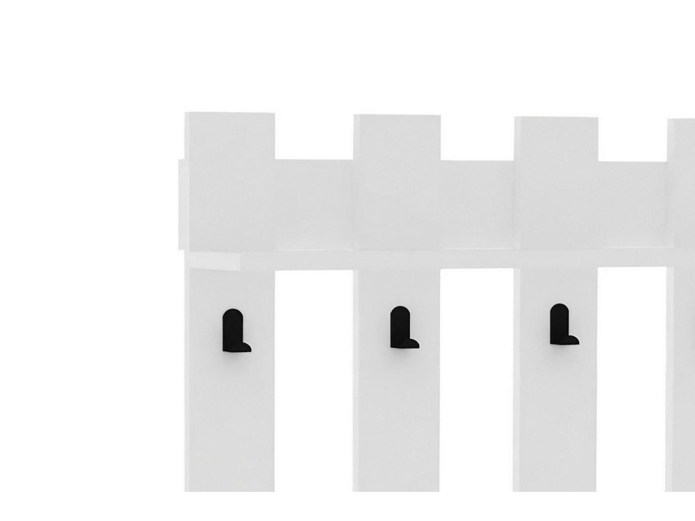 Porte-manteau mural en bois "Carina" - 70 x 14 x 70 cm - Blanc