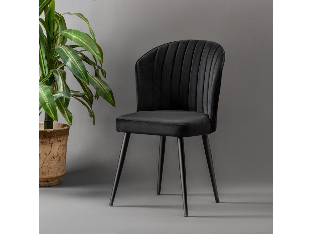 Ensemble de chaises (2 pièces) en bois "Rubi" - 52 x 42 x 85 cm - Noir