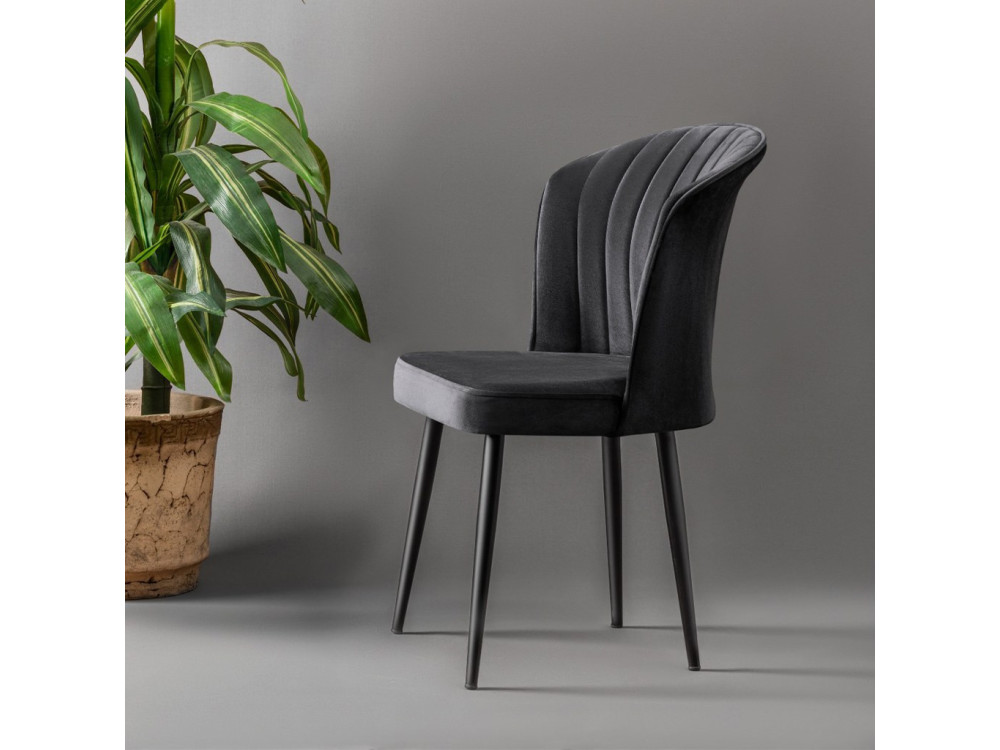 Ensemble de chaises (2 pièces) en bois "Rubi" - 52 x 42 x 85 cm - Noir