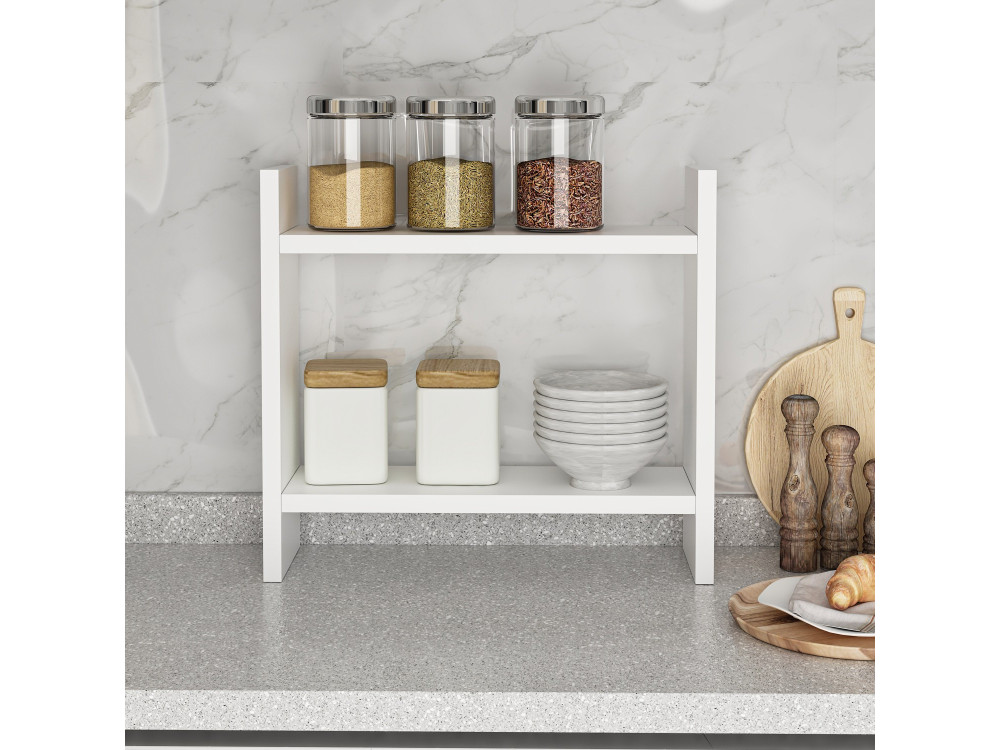 Étagère de cuisine en bois "Denver" - 34 x 10 x 30 cm - Blanc