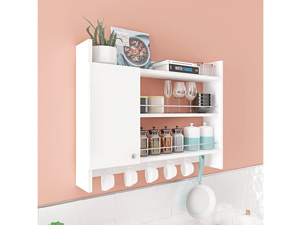 Etagère de cuisine en bois "Knerr" - 85 x 13 x 65 cm - Blanc