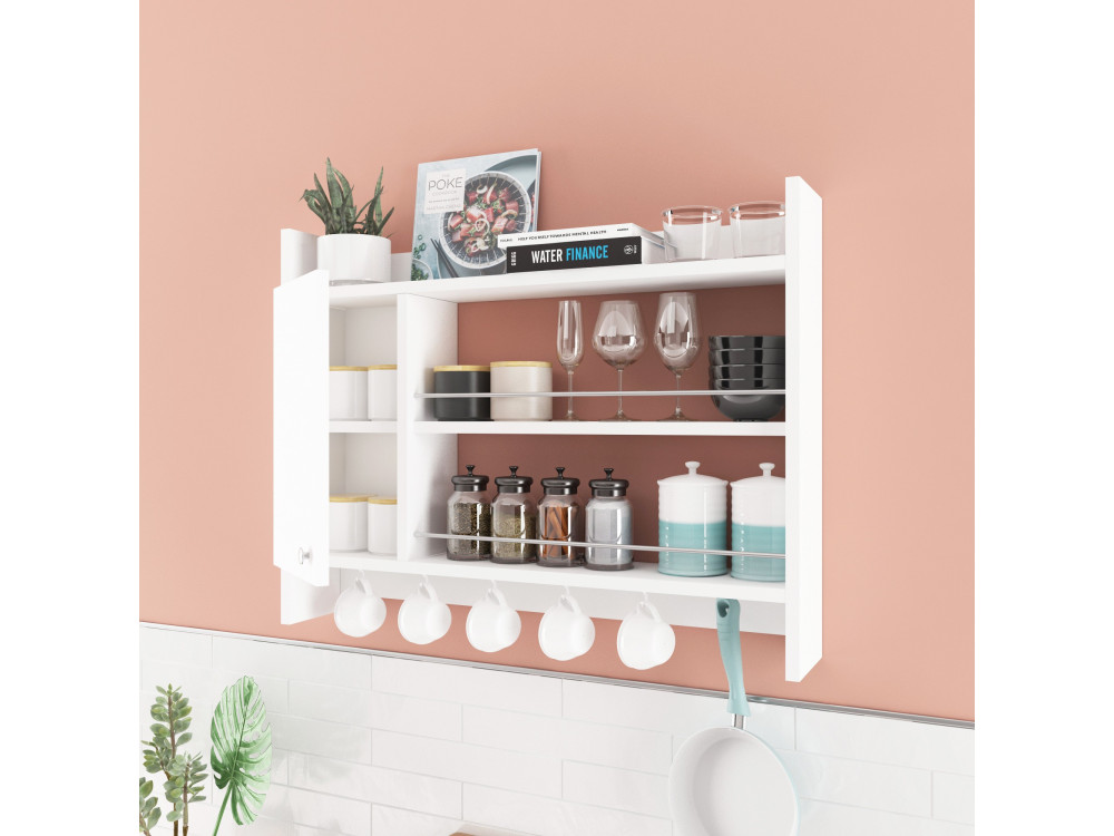 Etagère de cuisine en bois "Knerr" - 85 x 13 x 65 cm - Blanc