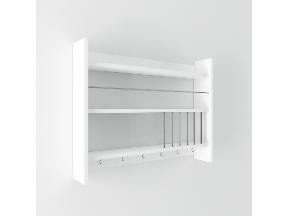 Étagère de cuisine en bois "Kolin" - 85 x 13 x 65 cm - Blanc