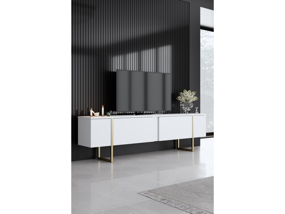 Ensemble de meubles de salon en bois "Luxe" - 160 x 35 x 80 cm - Blanc