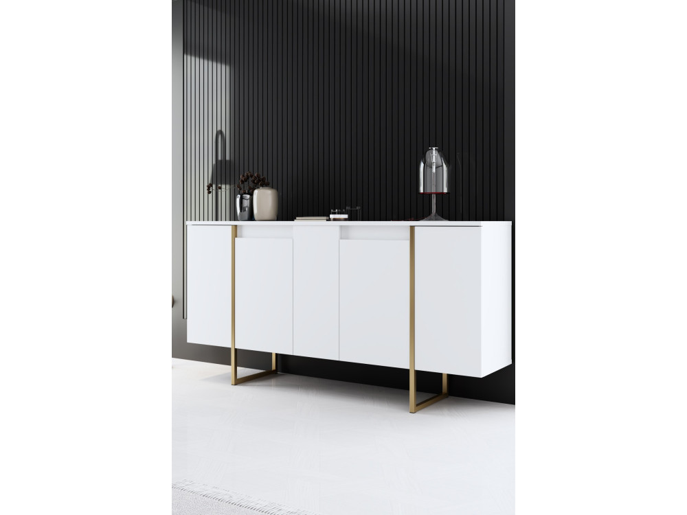 Ensemble de meubles de salon en bois "Luxe" - 160 x 35 x 80 cm - Blanc