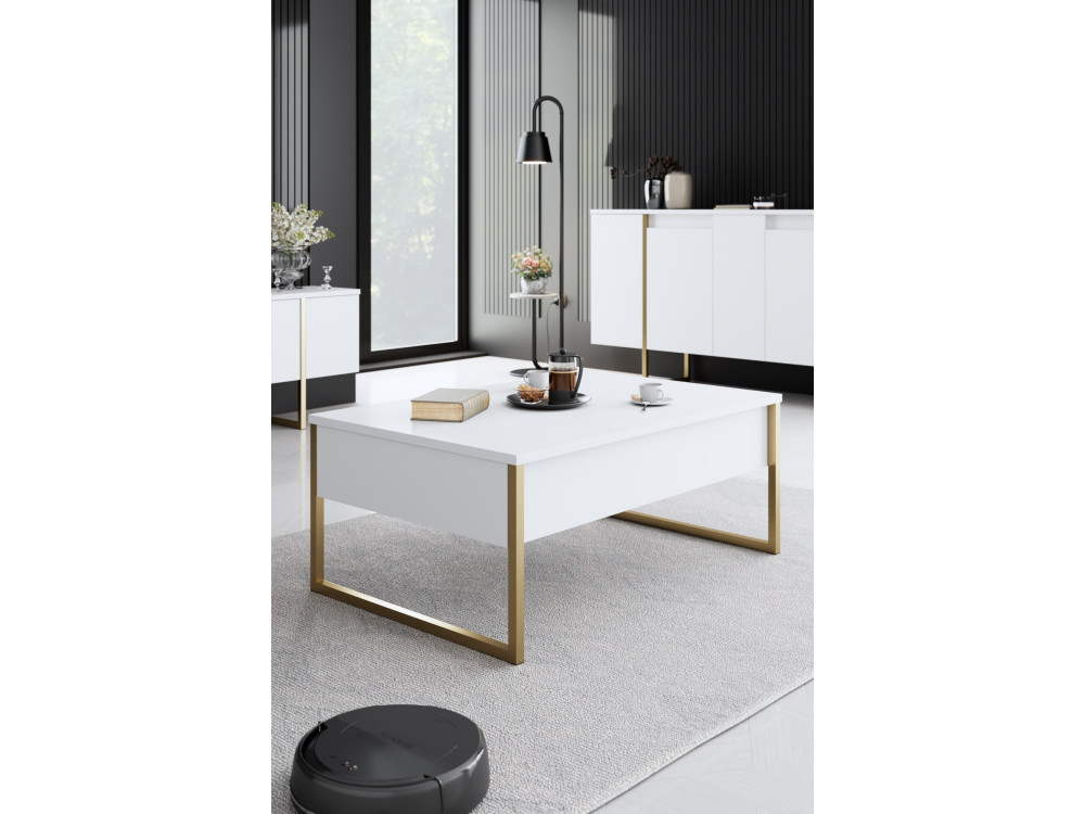Ensemble de meubles de salon en bois "Luxe" - 160 x 35 x 80 cm - Blanc