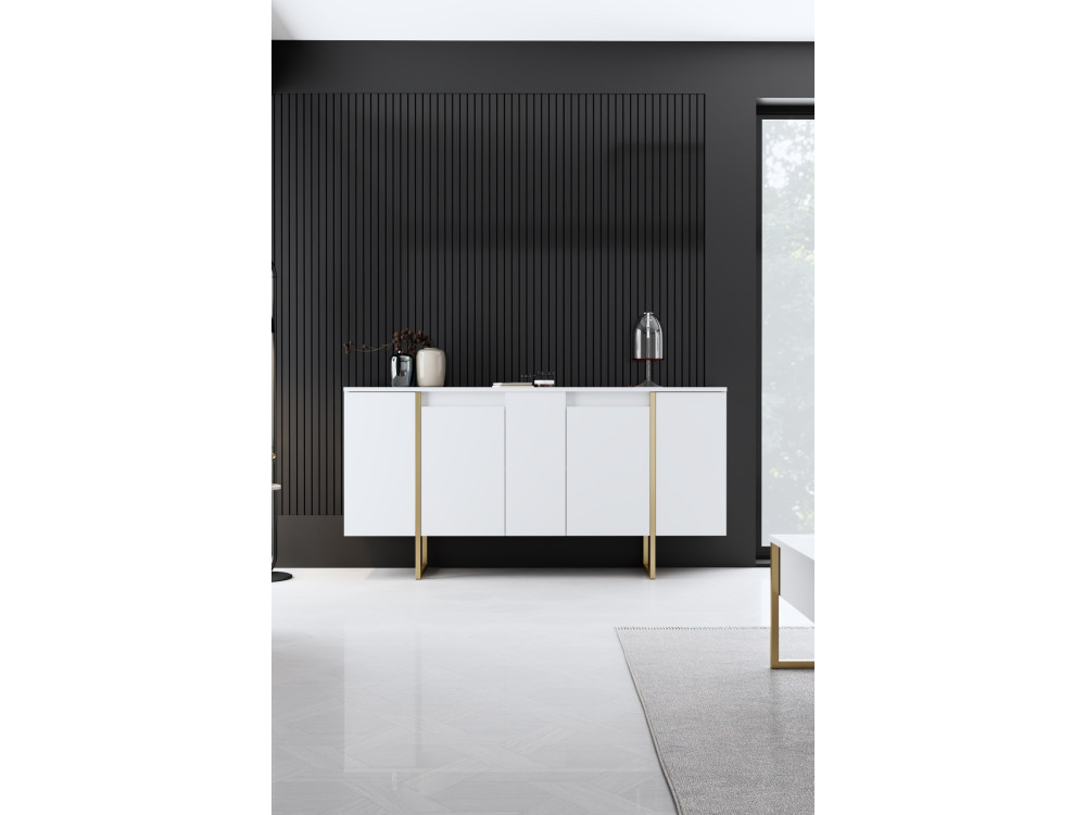 Ensemble de meubles de salon en bois "Luxe" - 160 x 35 x 80 cm - Blanc