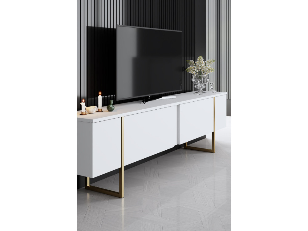 Ensemble de meubles de salon en bois "Luxe" - 160 x 35 x 80 cm - Blanc