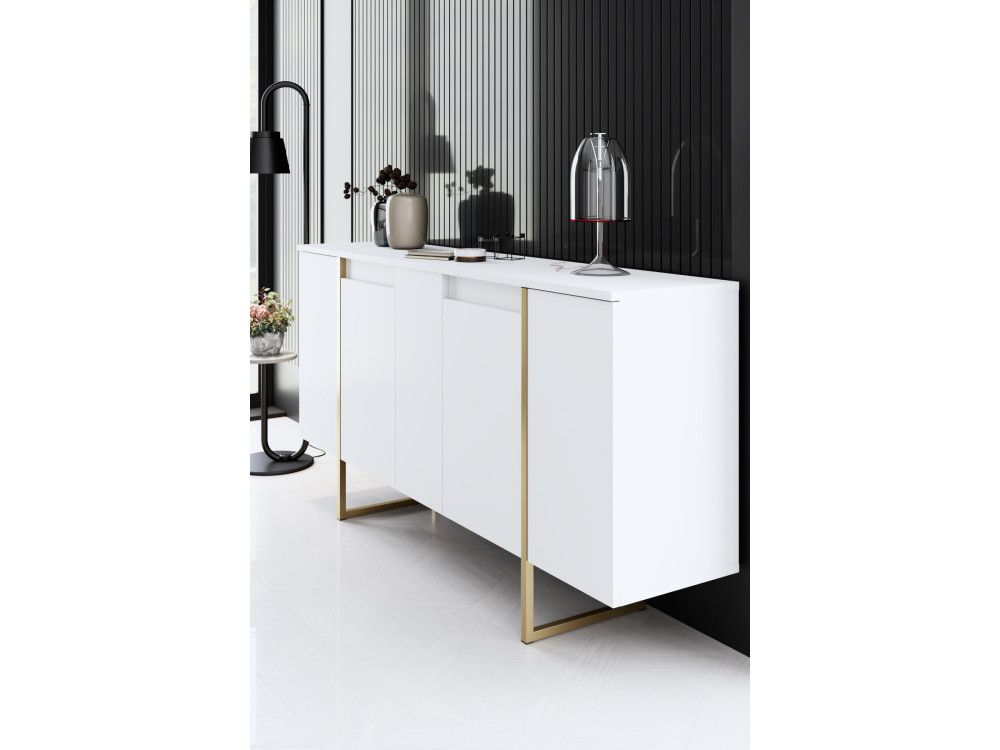 Ensemble de meubles de salon en bois "Luxe" - 160 x 35 x 80 cm - Blanc